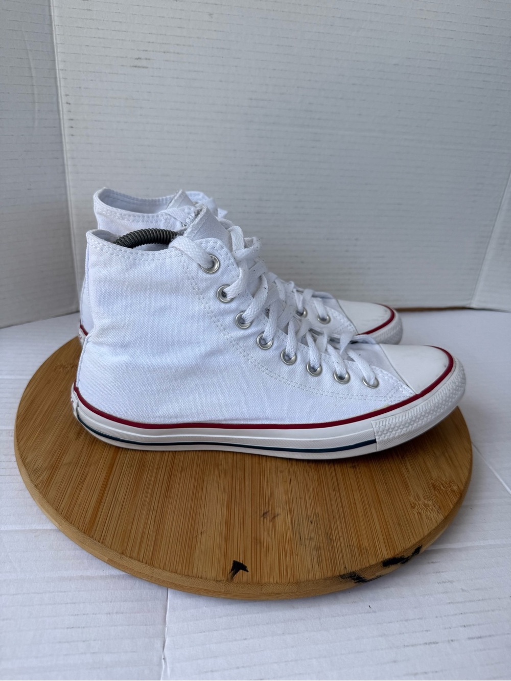 Converse Chuck Taylor All Star Hi Mens Size 8 White Red Athletic Shoes Sneakers - Picture 6 of 13